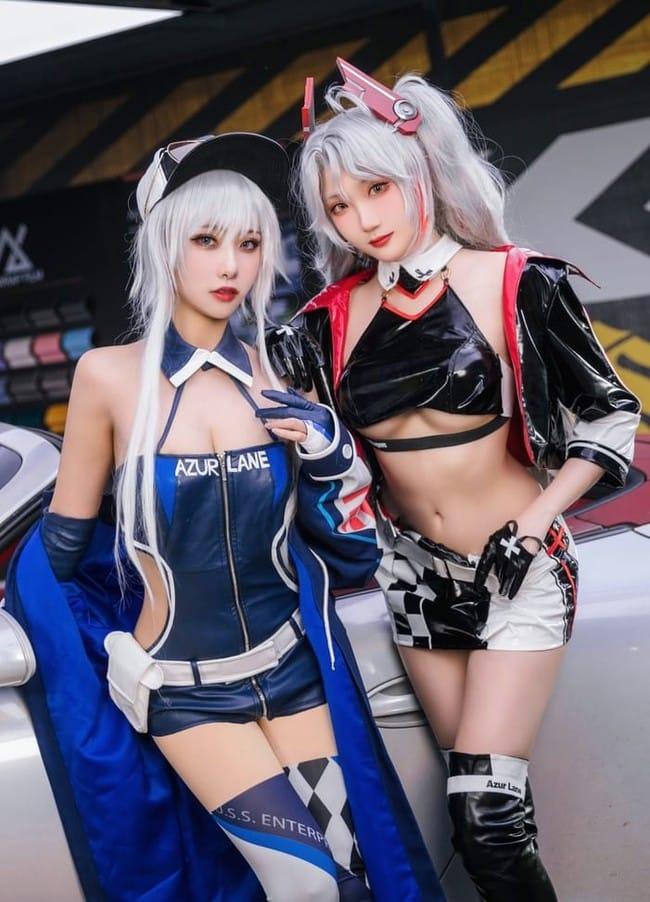 Momoko葵葵 NO.033 &#038;瓜希酱 碧蓝航线 欧根&#038;企业 赛车女郎 [58P-277M]