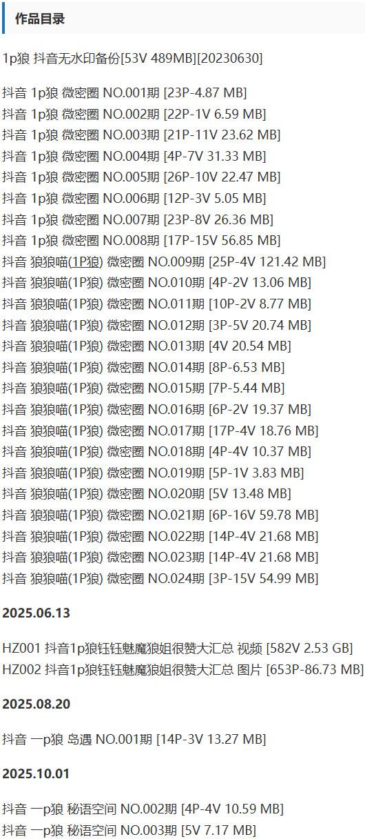 1p狼(狼狼喵) – 微密圈写真&amp;视频合集【持续更新中】