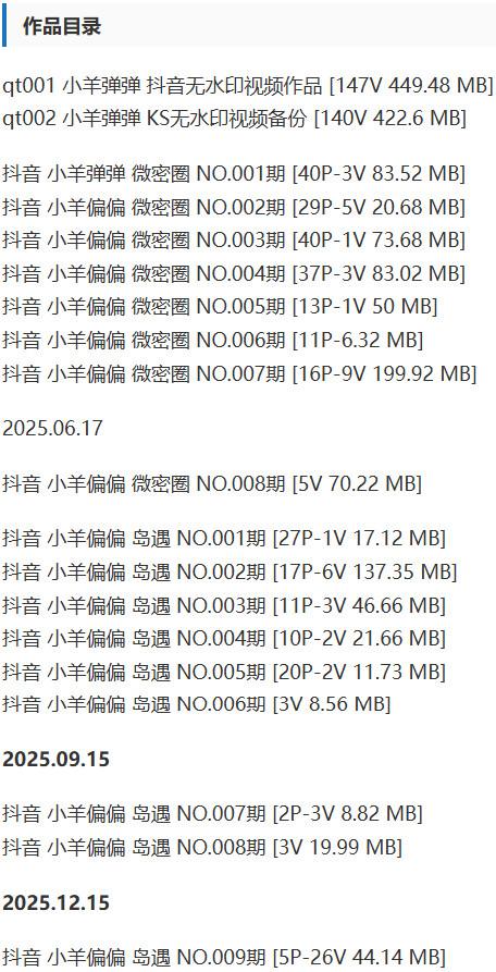 小羊弹弹 – 微密圈/岛遇等写真&amp;视频合集【持续更新中】