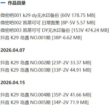K29(凯蒂可可) – 岛遇/微密圈等写真&amp;视频合集【持续更新中】